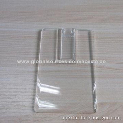 Transparent Card-shaped USB Flash Drive, Using for Adverting Gifts, OEM and ODM Orders Welcomed